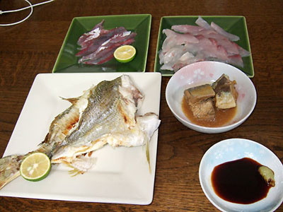 お刺身,塩焼き,味噌煮にしました